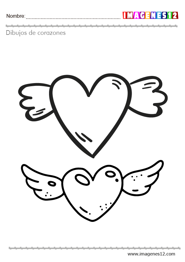 Dibujos de corazones para colorear en pdf
