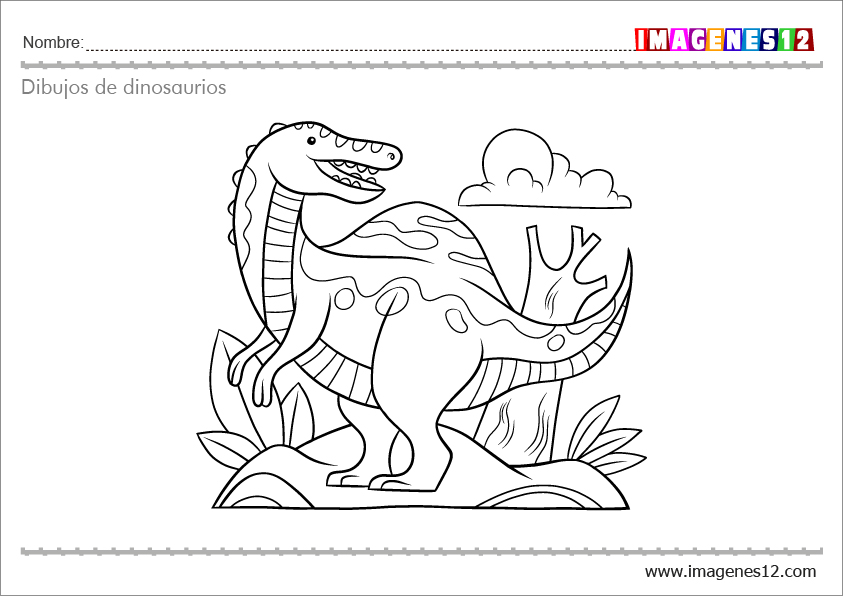Dibujos de dinosaurios para colorear en pdf