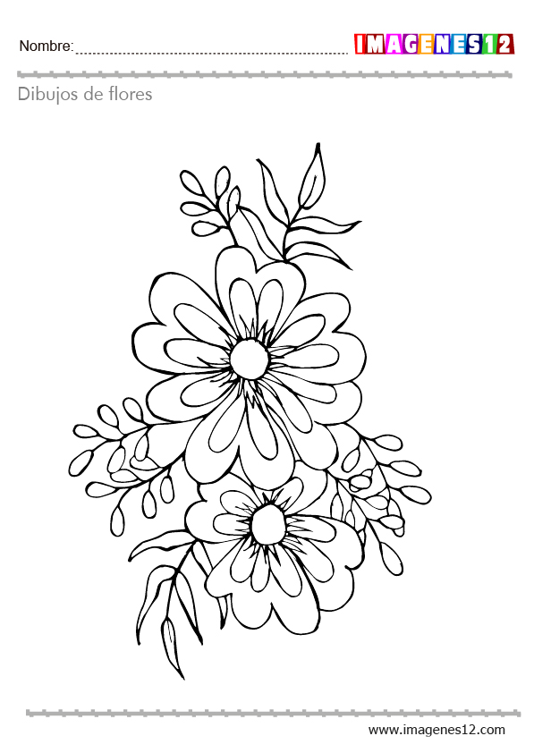 Dibujos de flores para colorear en pdf