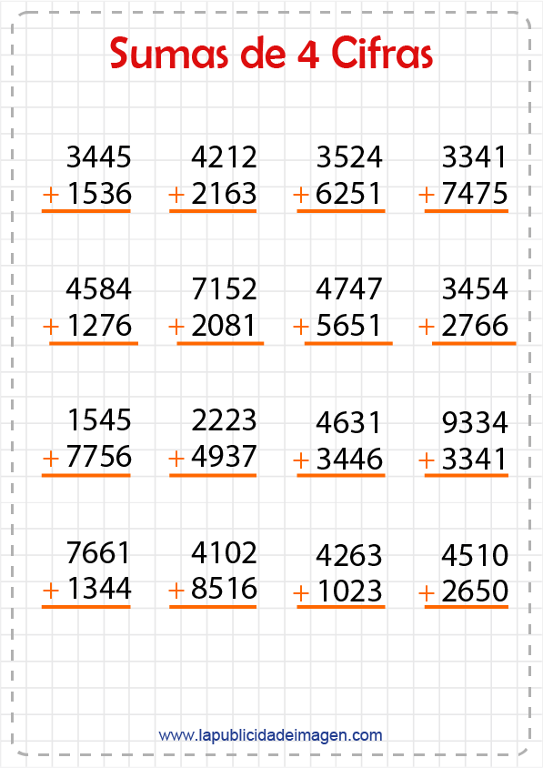 sumas de 4 cifras