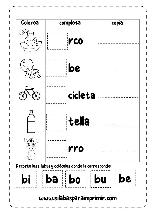 Cuadernillo de silabas