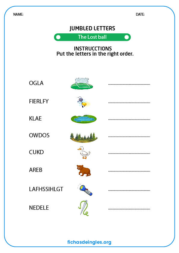 fichas de ingles para segundo grado de primaria