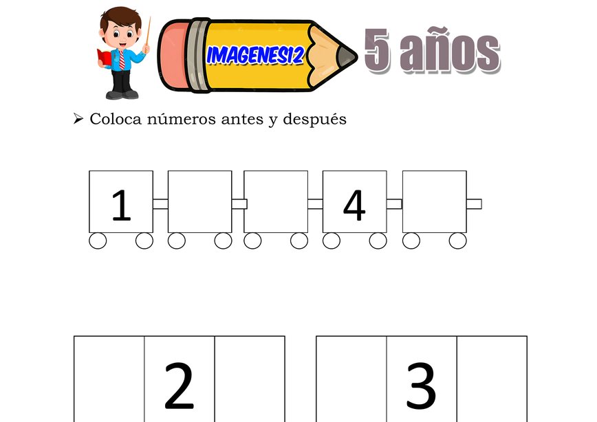 Completa números del 1 al 5