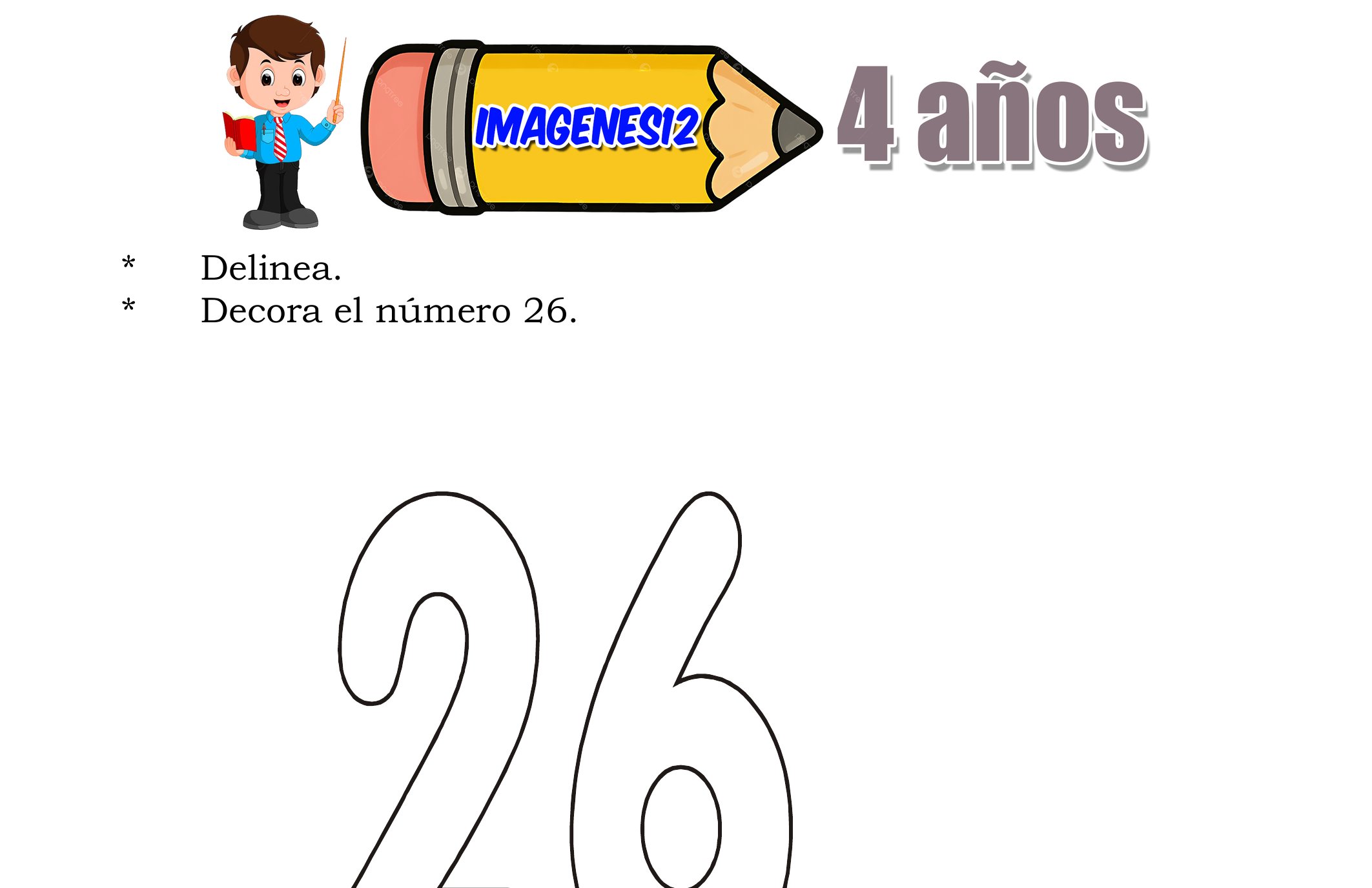 Número Veintiséis para Niños