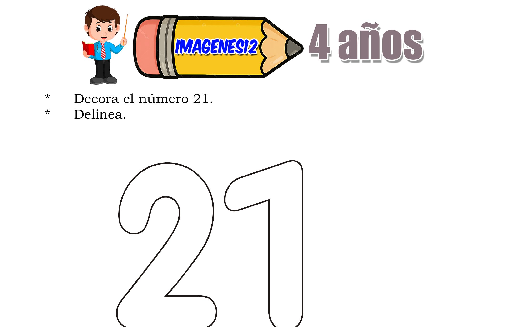 Número Veintiuno para Niños
