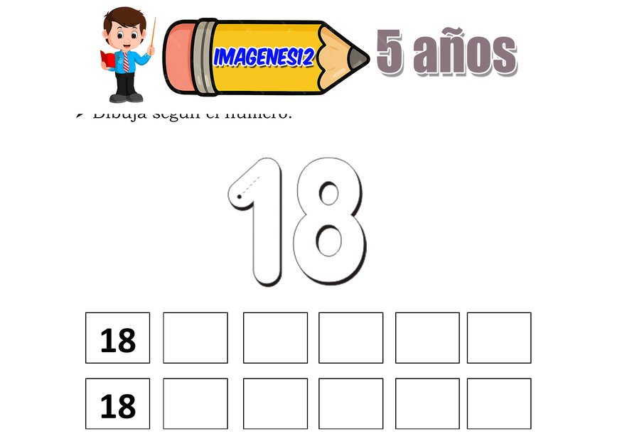 Números 18 y 19 para aprender