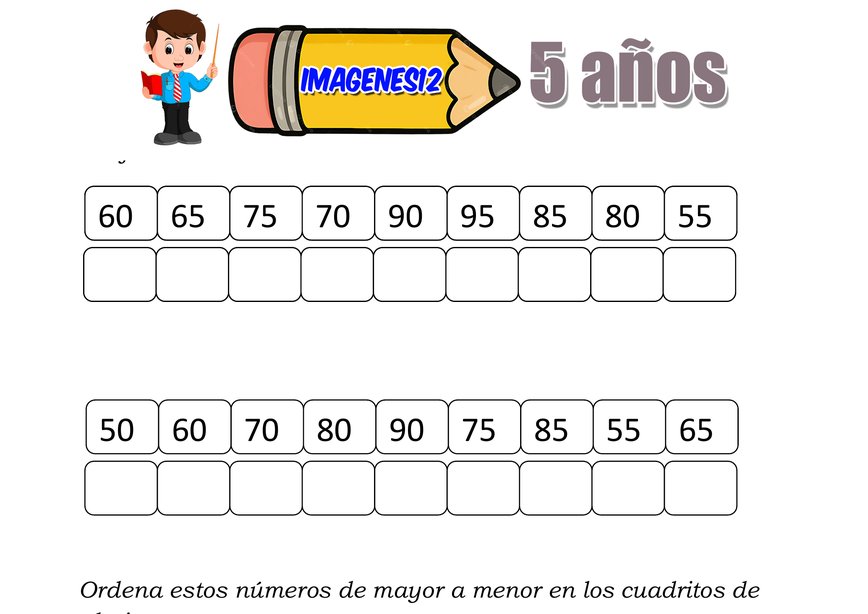 Ordenar números naturales